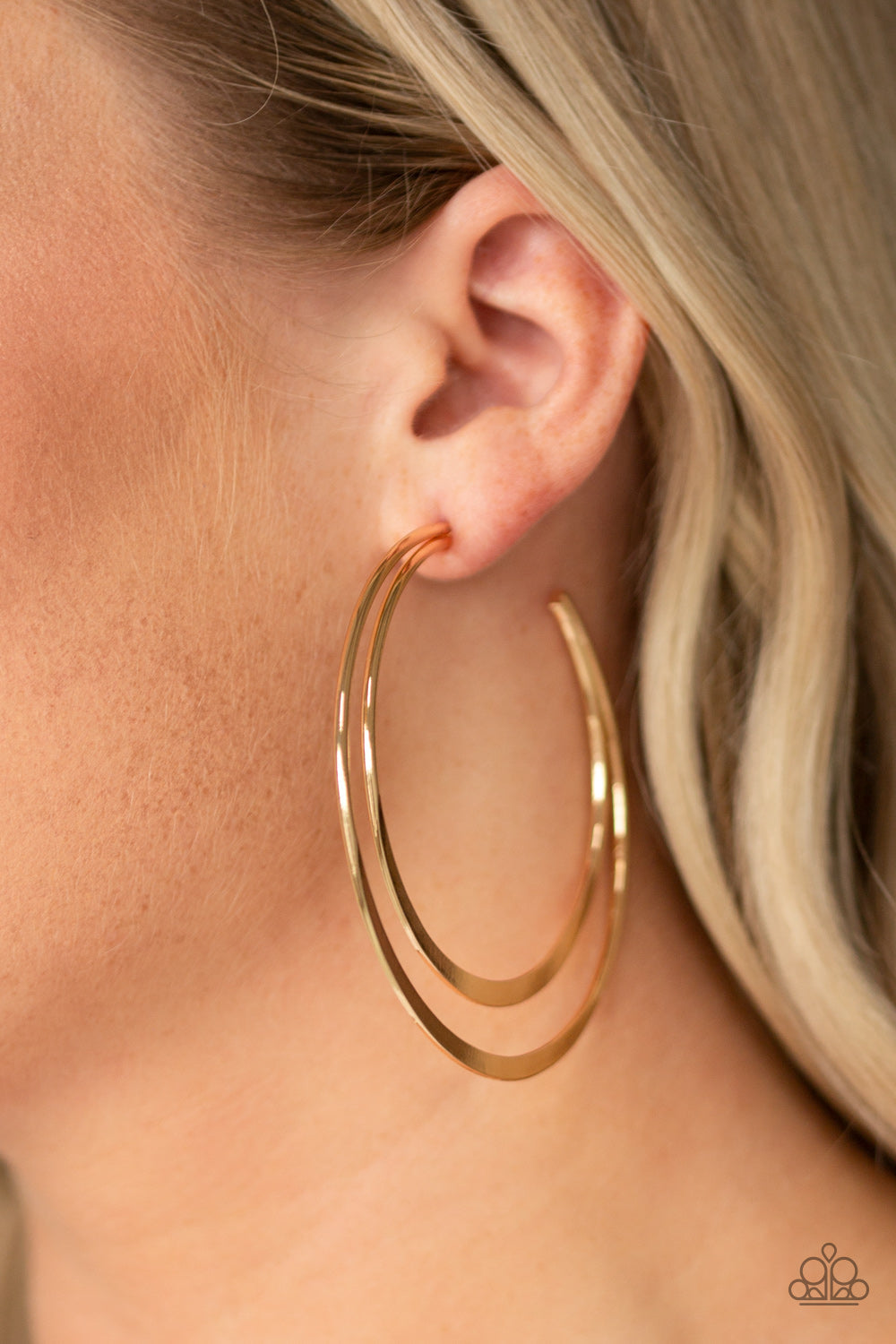 Paparazzi Last HOOP-rah - Gold Half-Moon Hoop Earrings