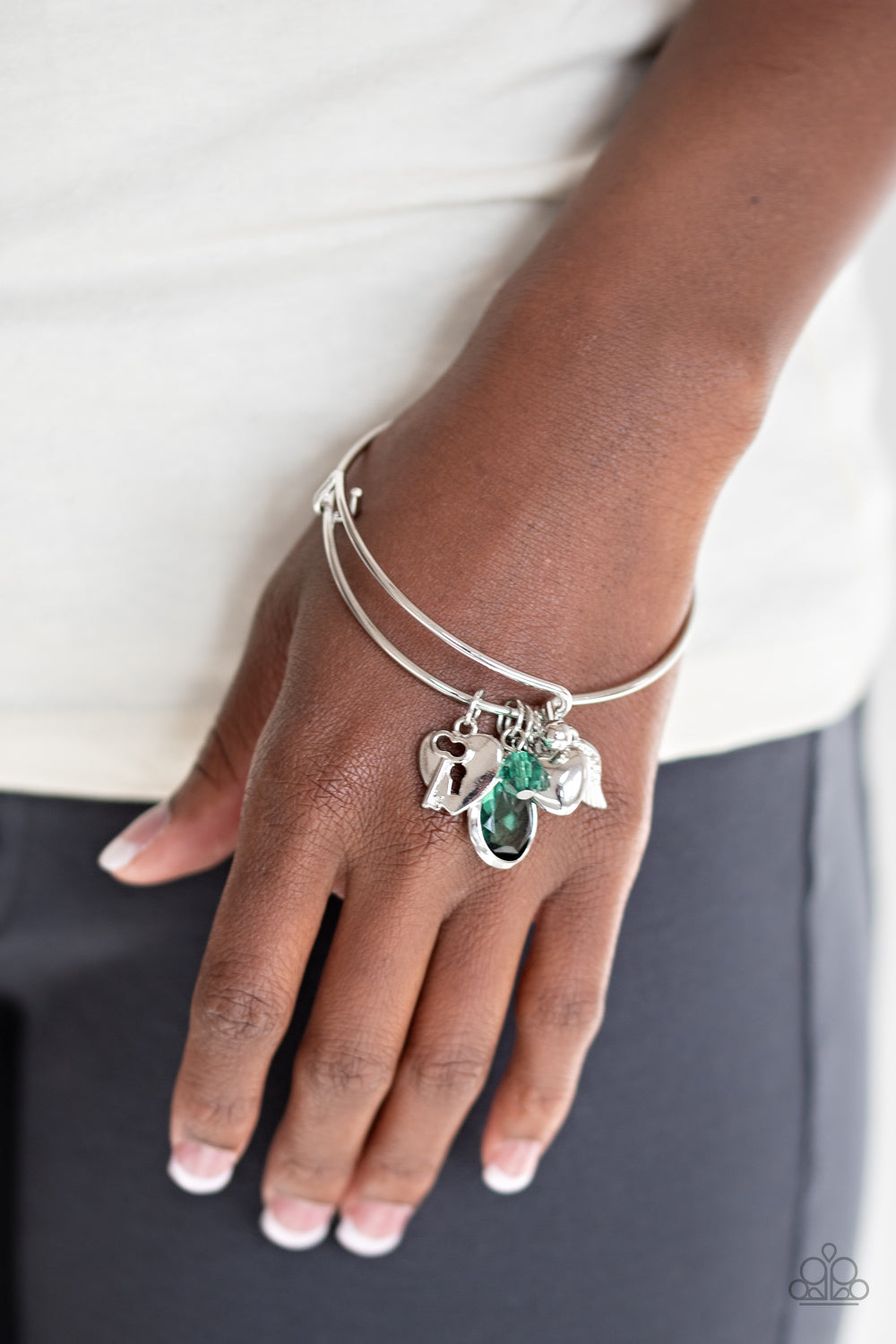 Paparazzi Heart of BOLD - Green Bracelet - Pusher P