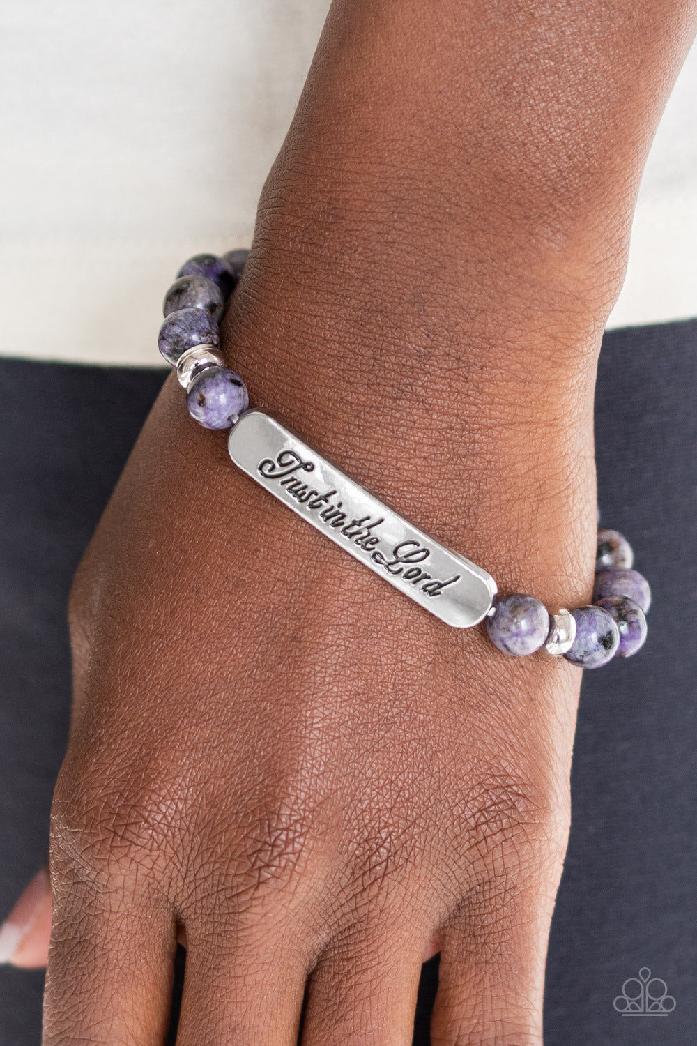 Paparazzi Keep The Trust - Purple Inspirational Bracelet - Pusher P