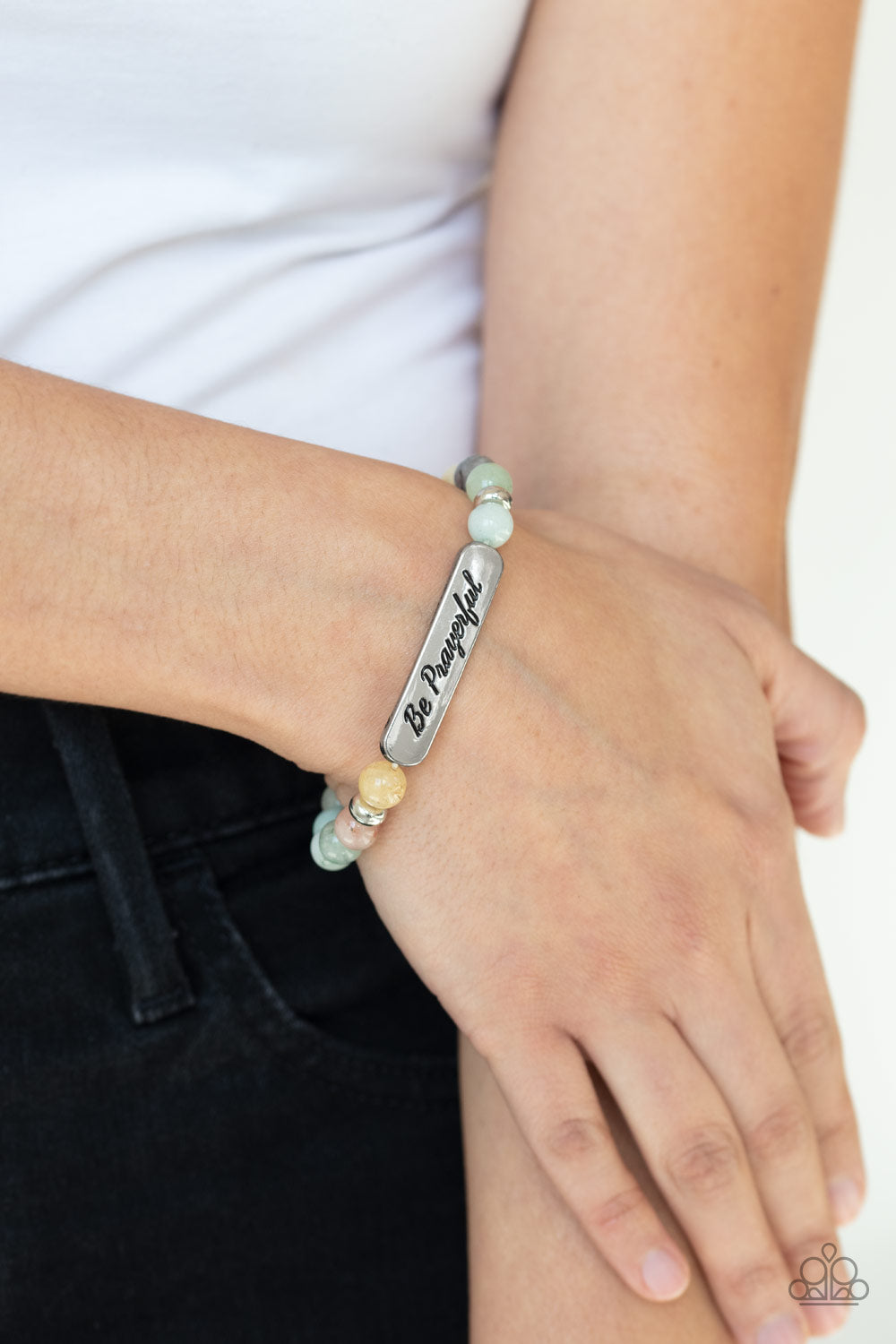 Paparazzi Be Prayerful - Green Inspirational Bracelet - Pusher P
