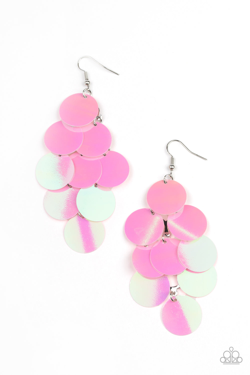 Paparazzi Mermaid Shimmer - Pink Iridescent Earrings - Pusher P
