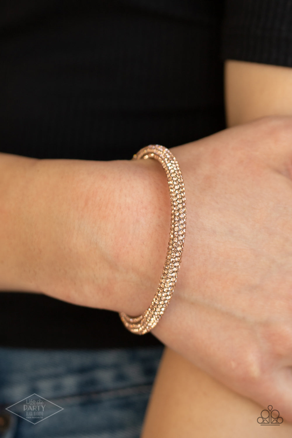 Paparazzi Stageworthy Sparkle - Rose Gold Bracelet - Pusher P