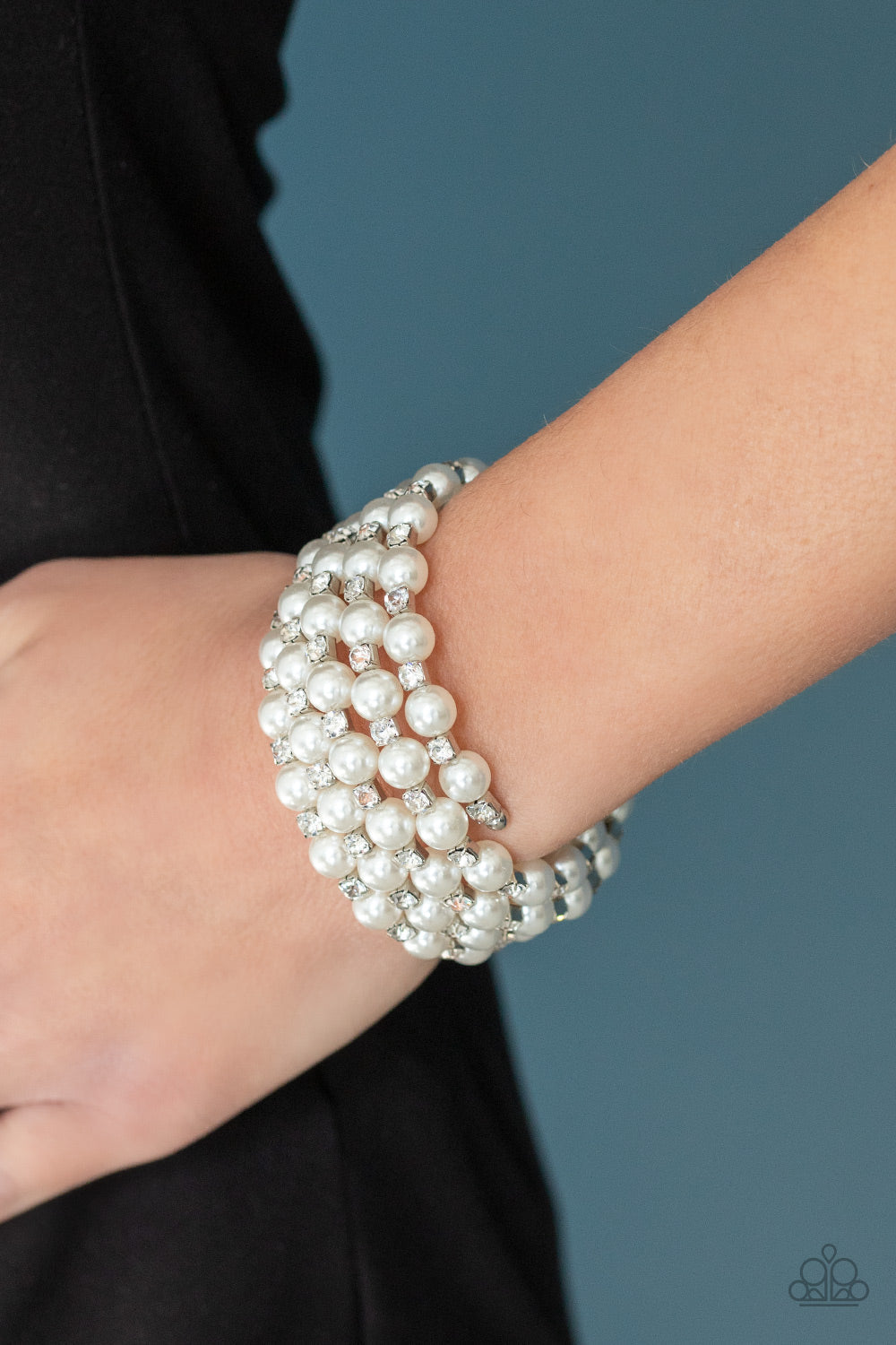 Paparazzi Rich Royal - White Bracelet - Pusher P