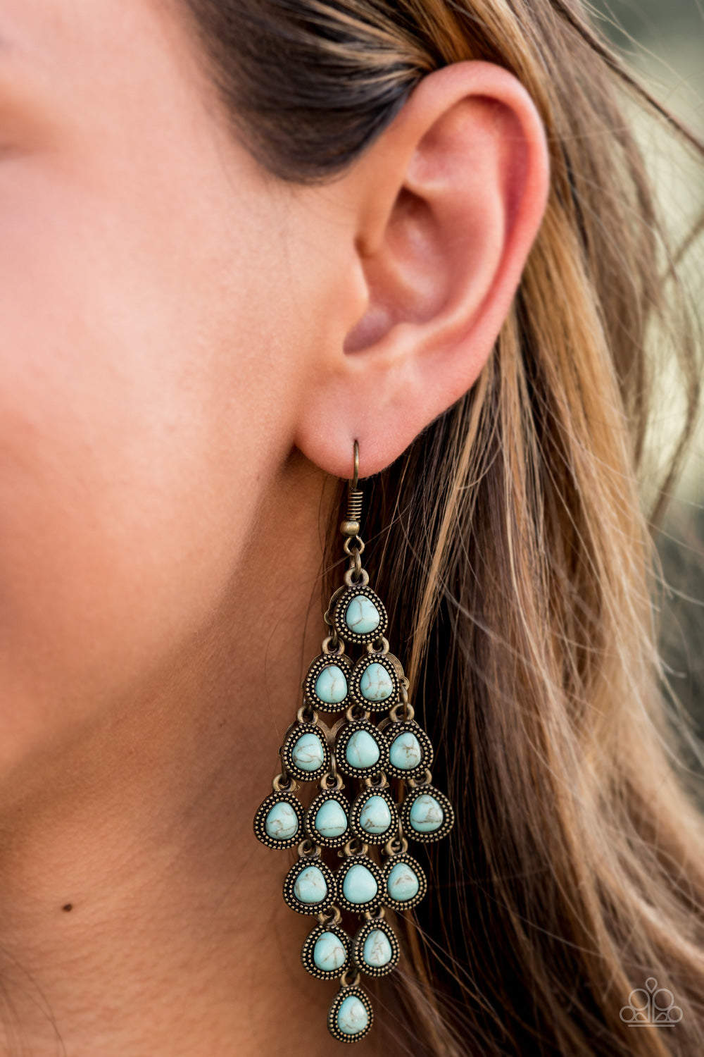 Paparazzi Rural Rainstorms - Brass Earrings - Pusher P