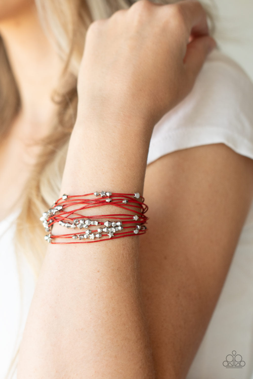Paparazzi Star-Studded Affair - Red Bracelet - Pusher P