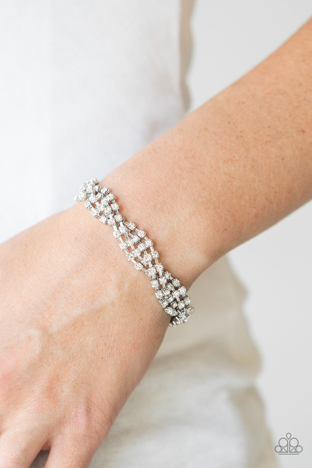 Paparazzi Twists and Turns - White Bracelet - Pusher P