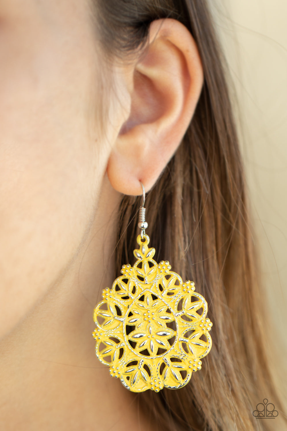 Paparazzi Floral Affair - Yellow Earrings - Pusher P