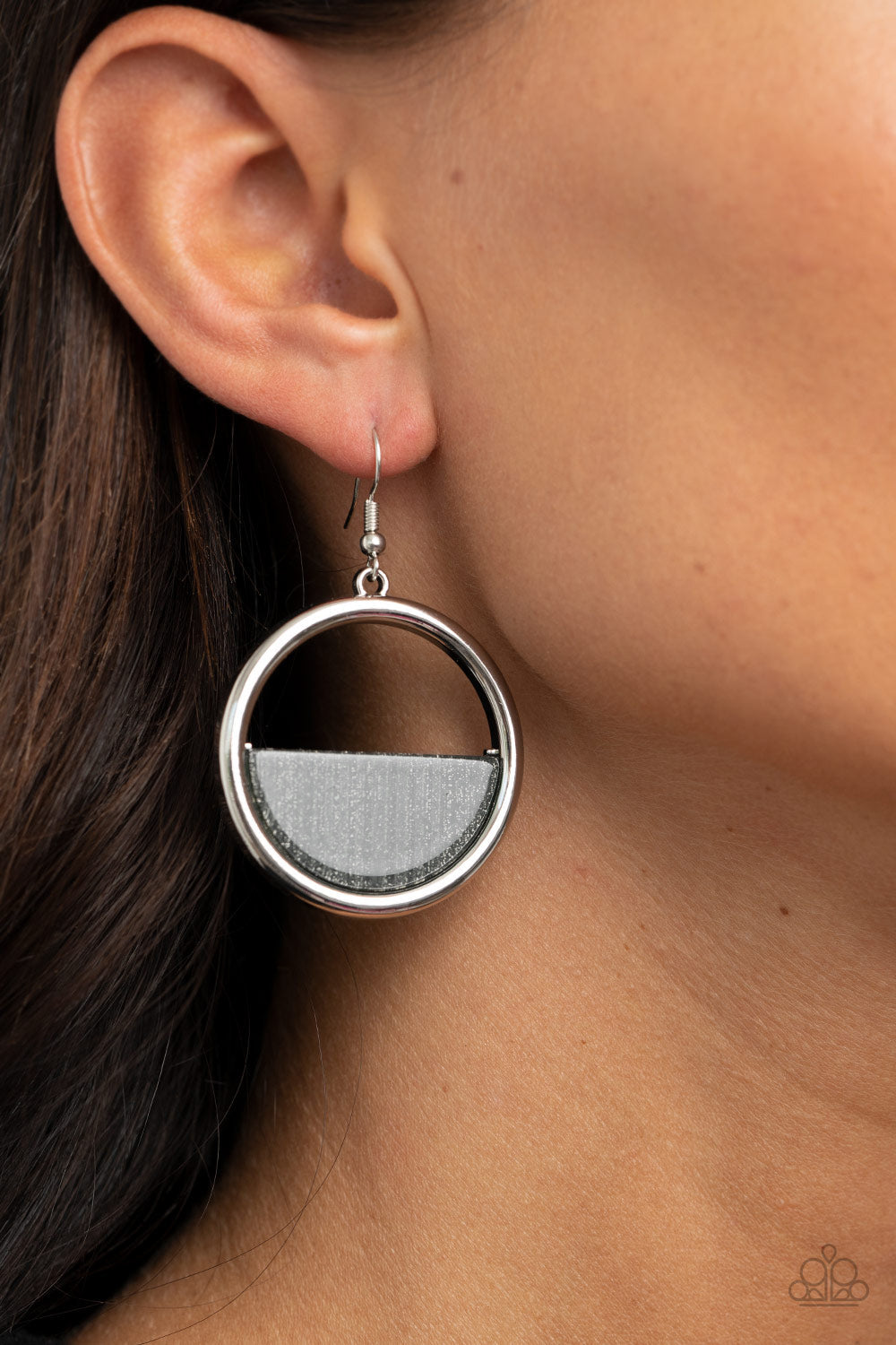 Paparazzi Stuck in Retrograde - Silver Earrings - Pusher P