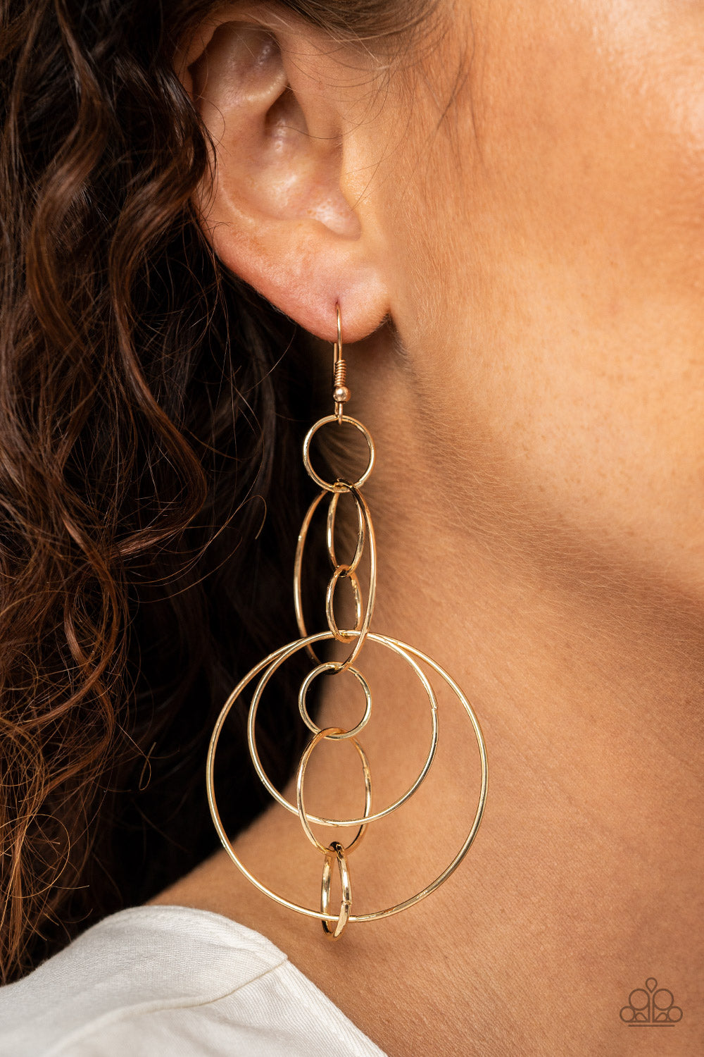 Paparazzi Running Circles Around You - Gold Hoop Earrings