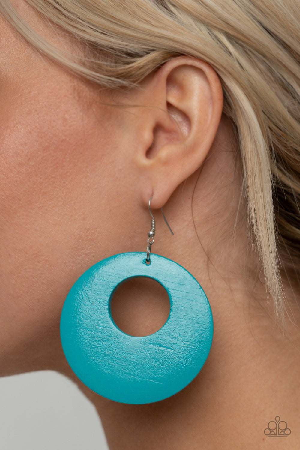 Paparazzi Island Hop - Blue Wooden Earrings - Pusher P