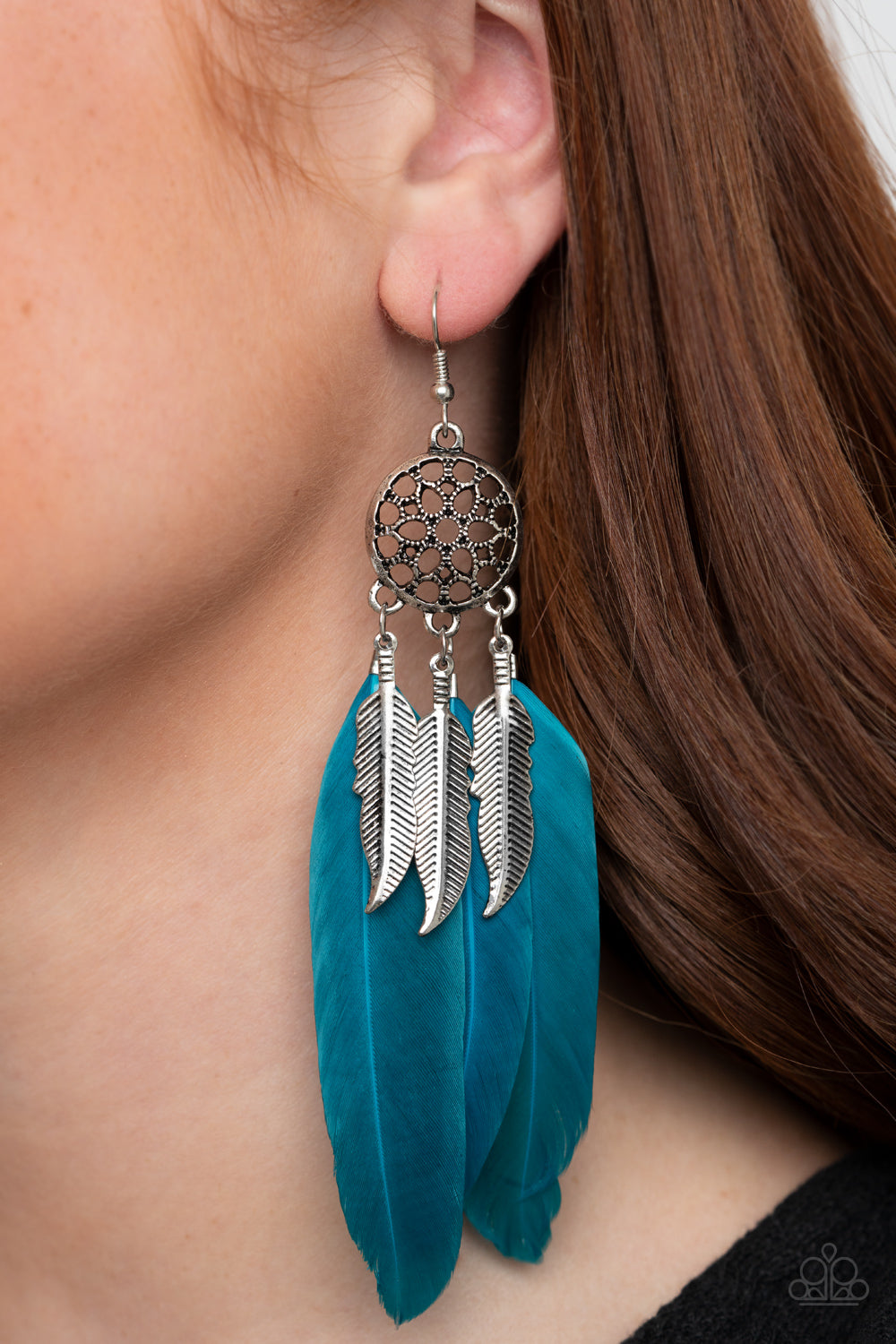 Paparazzi In Your Wildest DREAM-CATCHERS - Blue Earrings - Pusher P