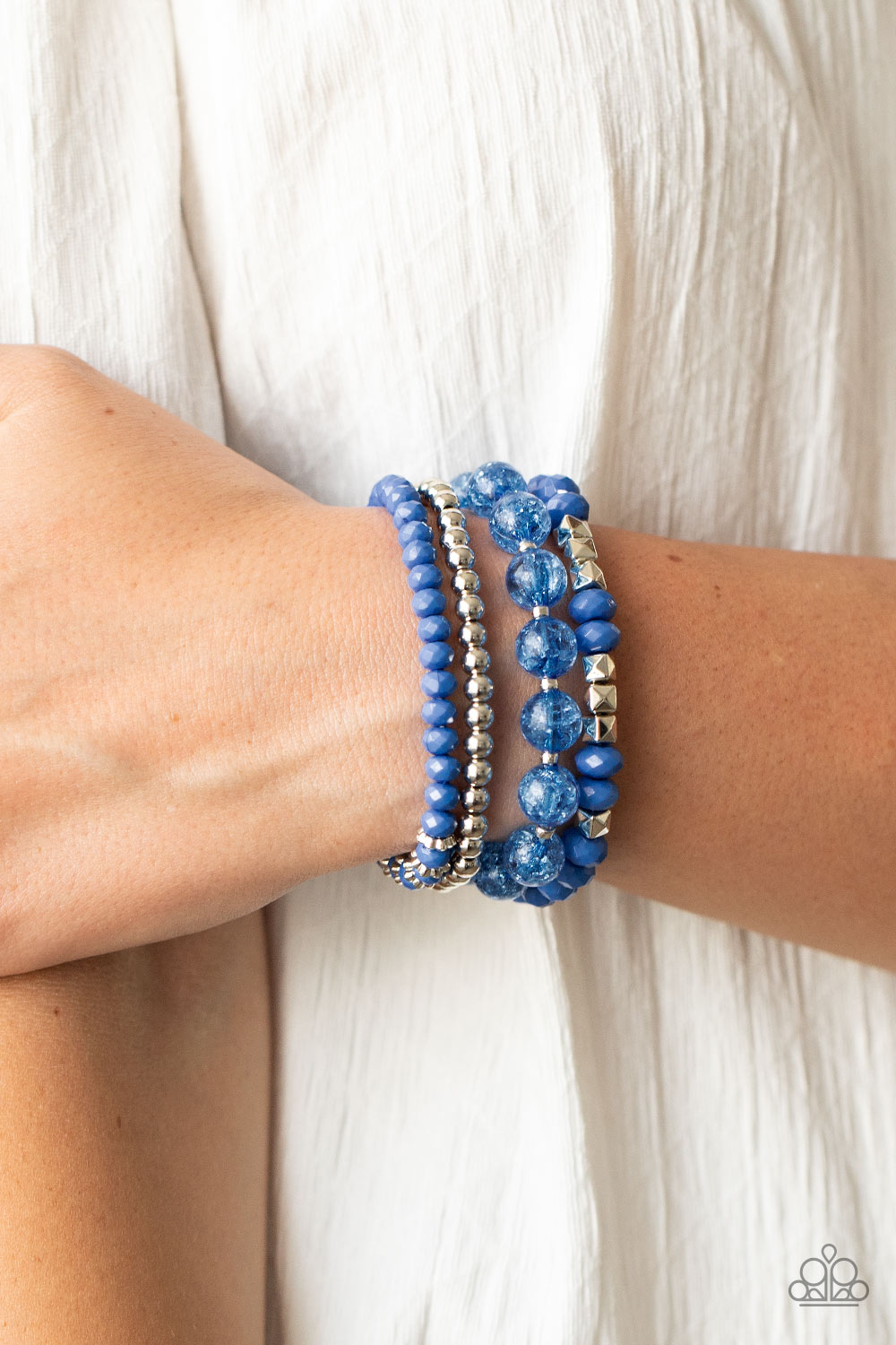 Paparazzi Layered Luster - Blue Bracelet - Pusher P