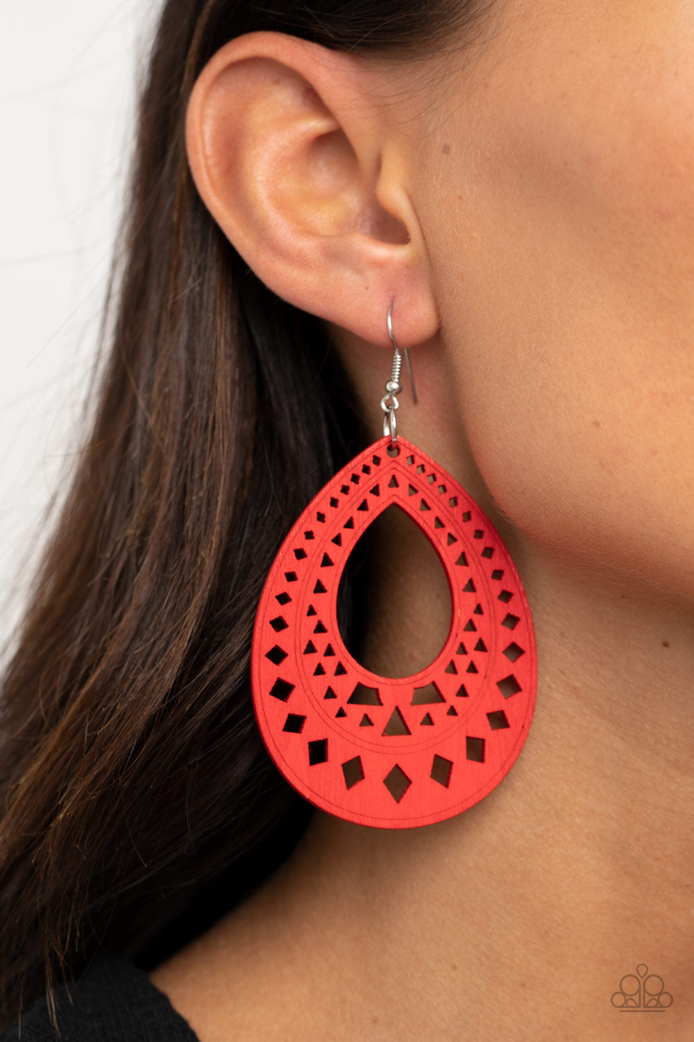 Paparazzi Belize Beauty - Red Earrings