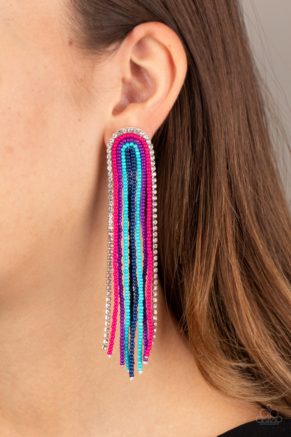 Paparazzi Let There BEAD Light - Multi Seed Bead Earrings - Pusher P