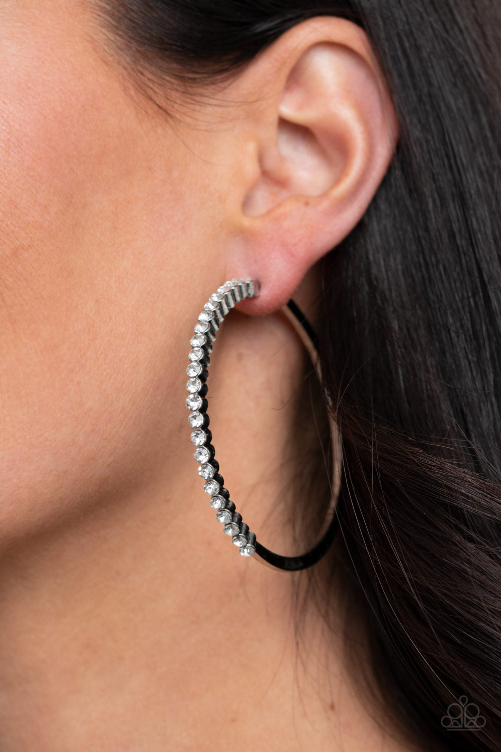 Paparazzi Making Rounds - White Hoop Earrings - Pusher P