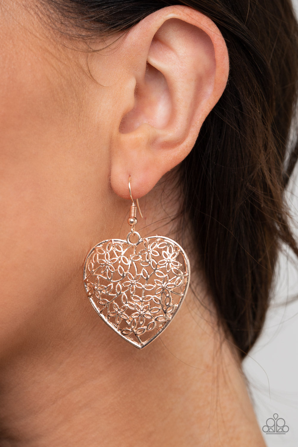 Paparazzi Let Your Heart Grow - Rose Gold Earrings - Pusher P