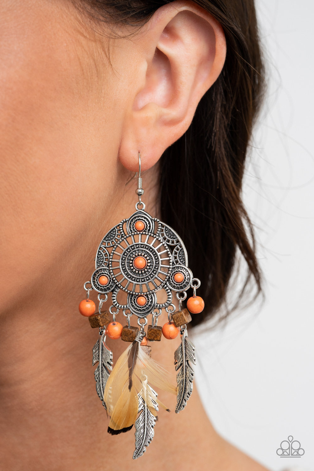 Paparazzi Desert Plains - Orange Earrings - Pusher P