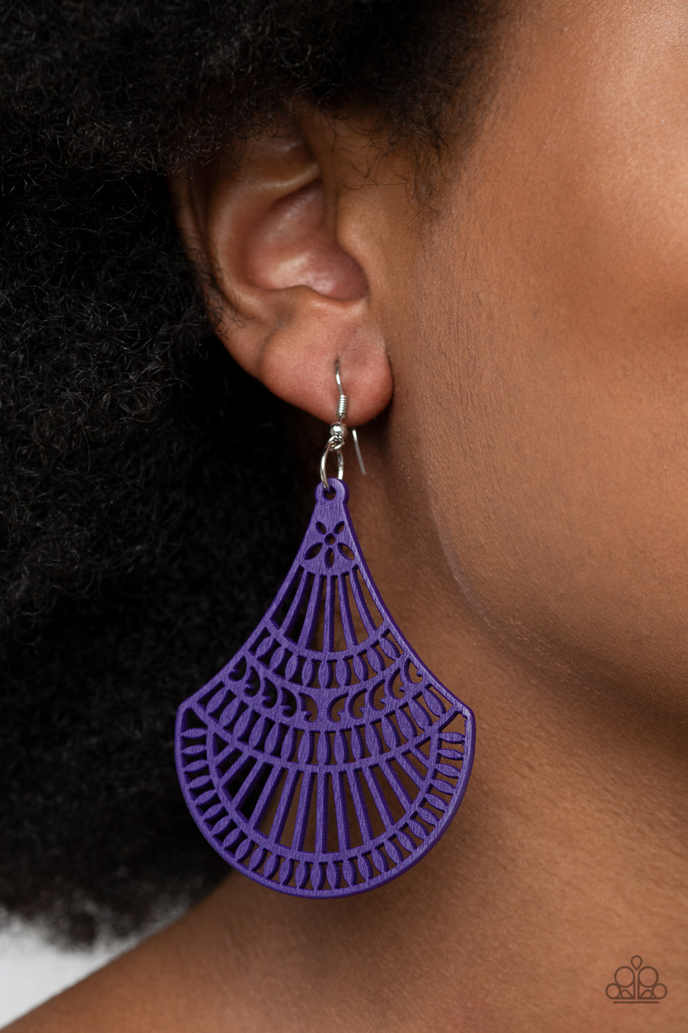 Paparazzi Tropical Tempest - Purple Wooden Earrings - Pusher P