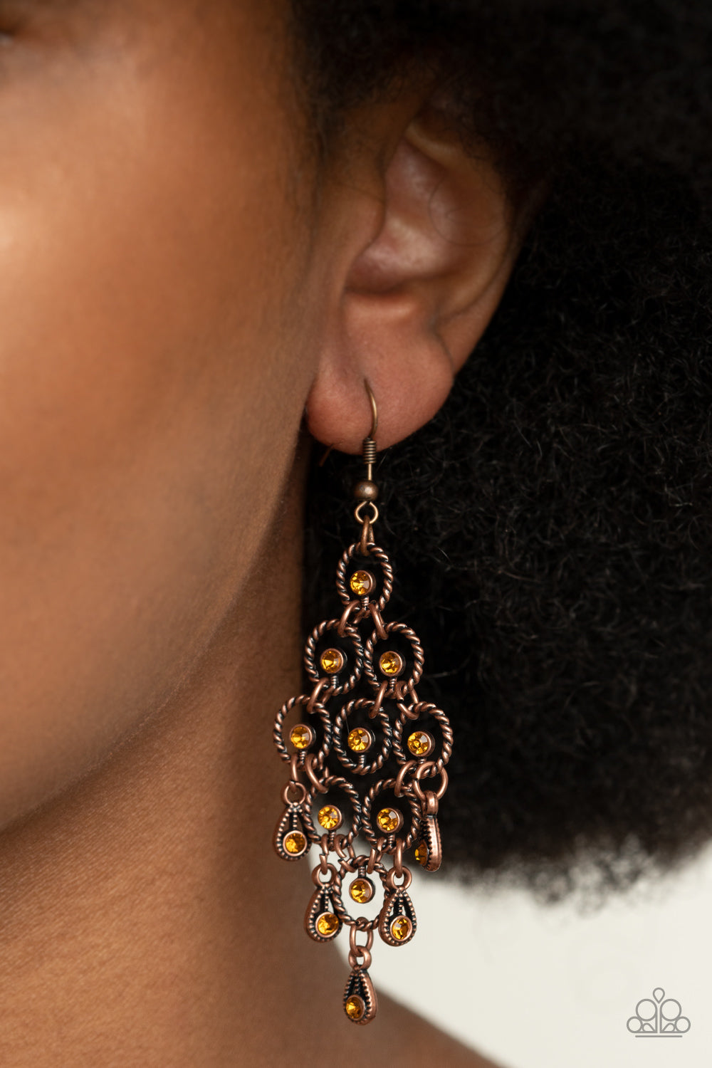 Paparazzi: Chandelier Cameo - Copper Earrings