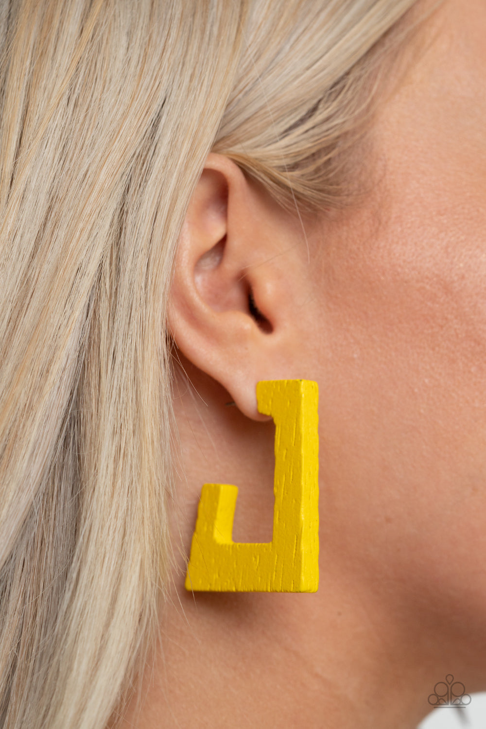 Paparazzi The Girl Next OUTDOOR - Yellow Wooden Earrings