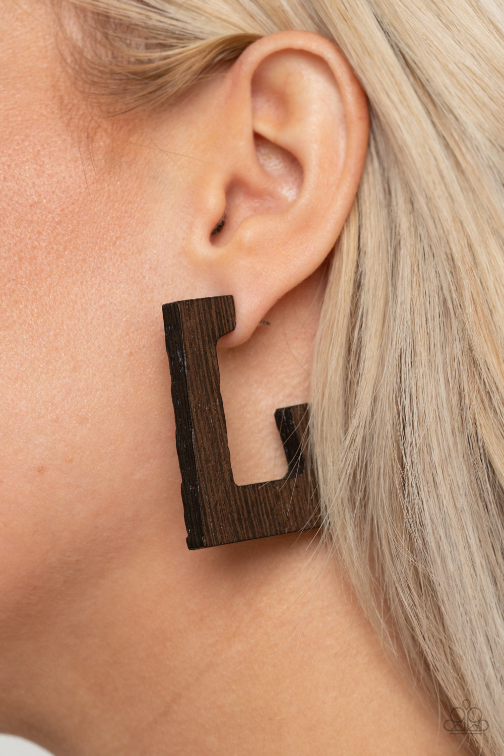 Paparazzi The Girl Next OUTDOOR - Brown Wooden Earrings