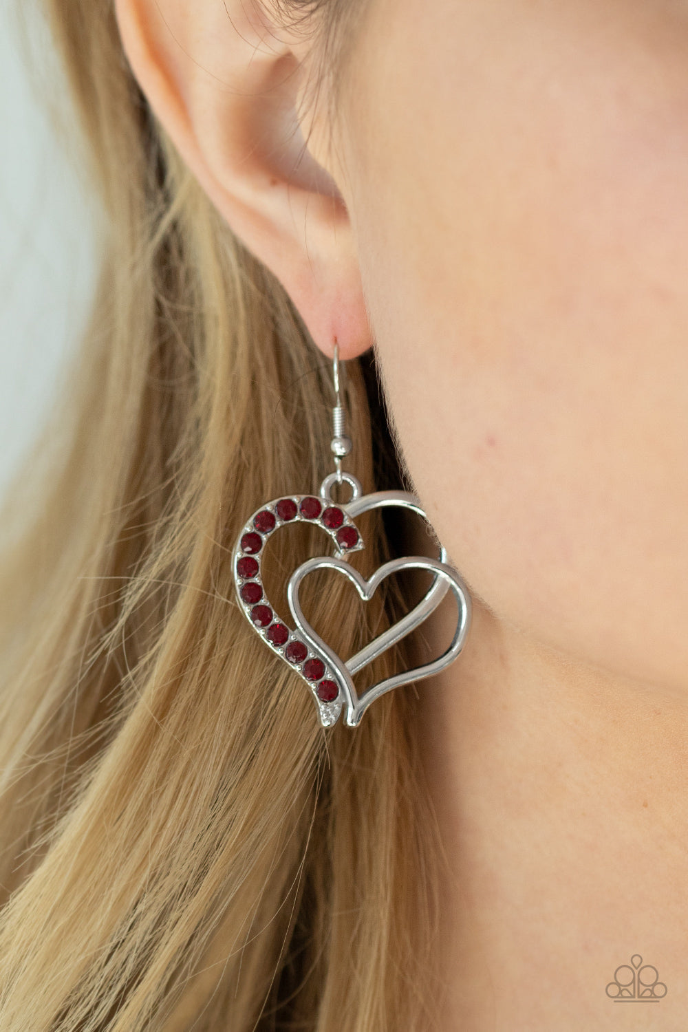 Paparazzi Double The Heartache - Red Earrings - Pusher P