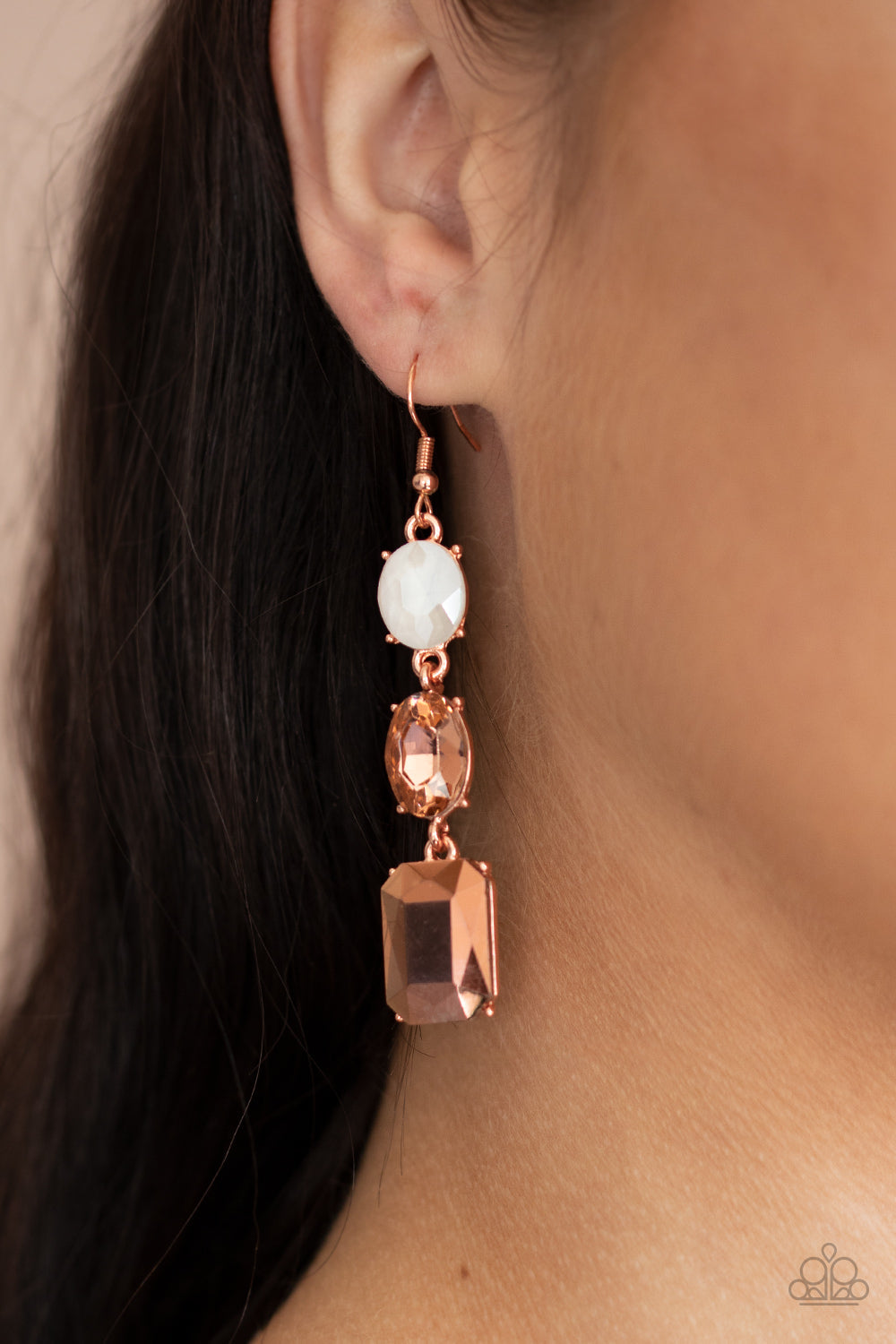 Paparazzi Dripping In Melodrama - Copper Earrings - Pusher P