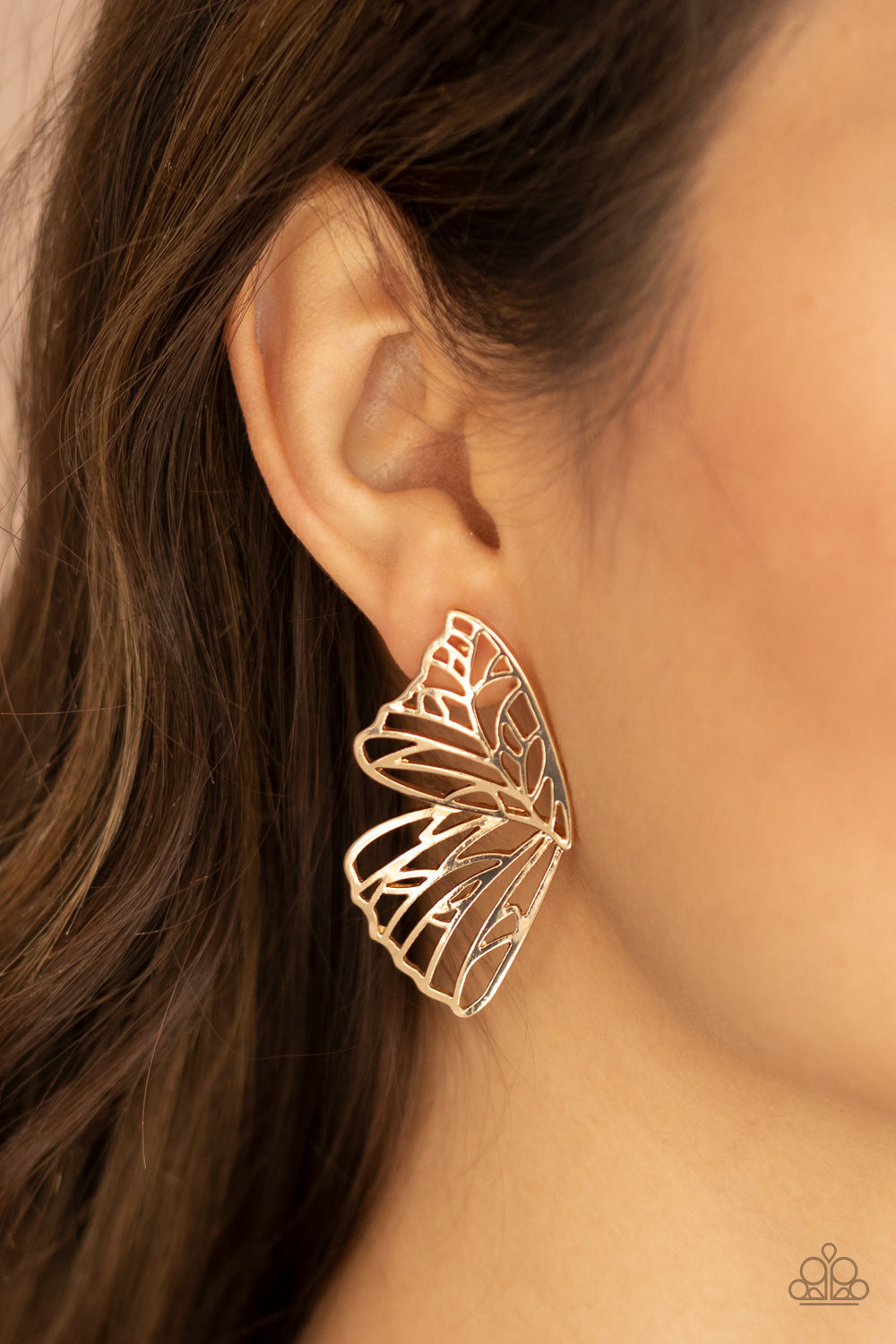 Paparazzi Butterfly Frills- Gold Earrings
