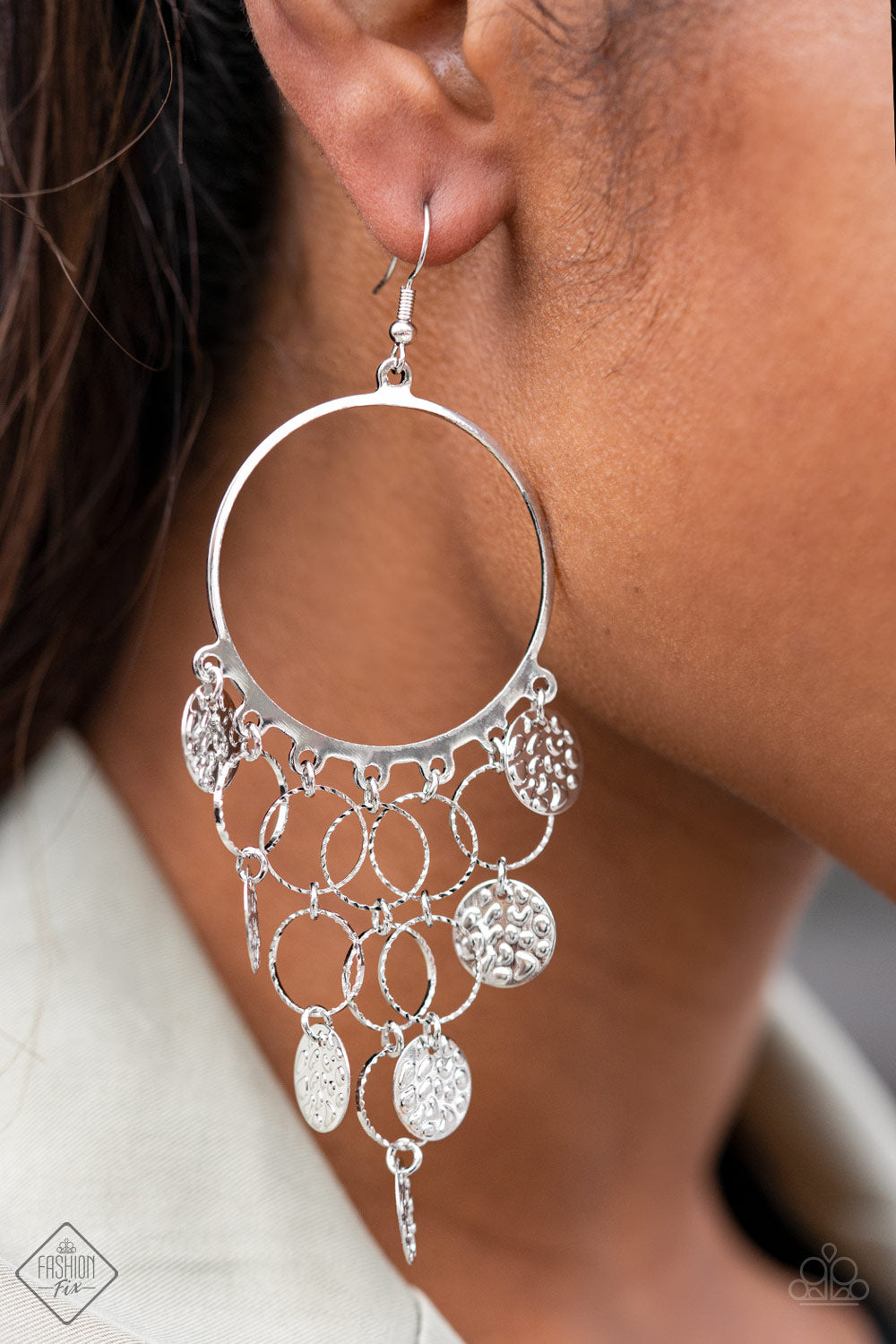 Paparazzi All CHIME High - Silver Earrings - Pusher P
