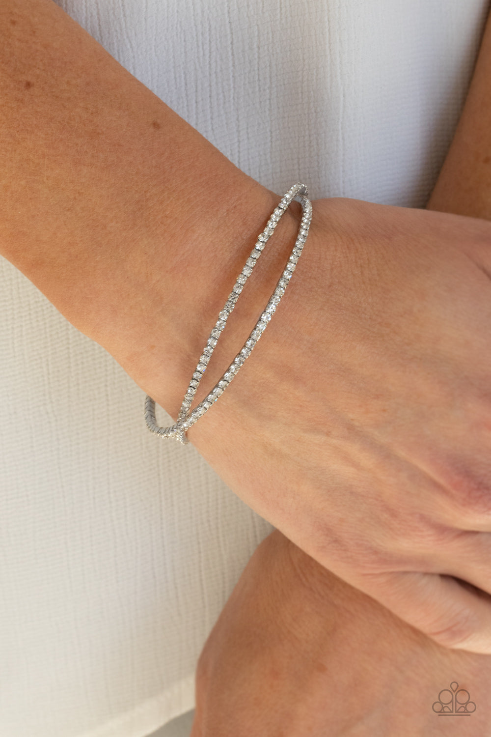 Paparazzi Plus One Status - White Bracelet - Pusher P
