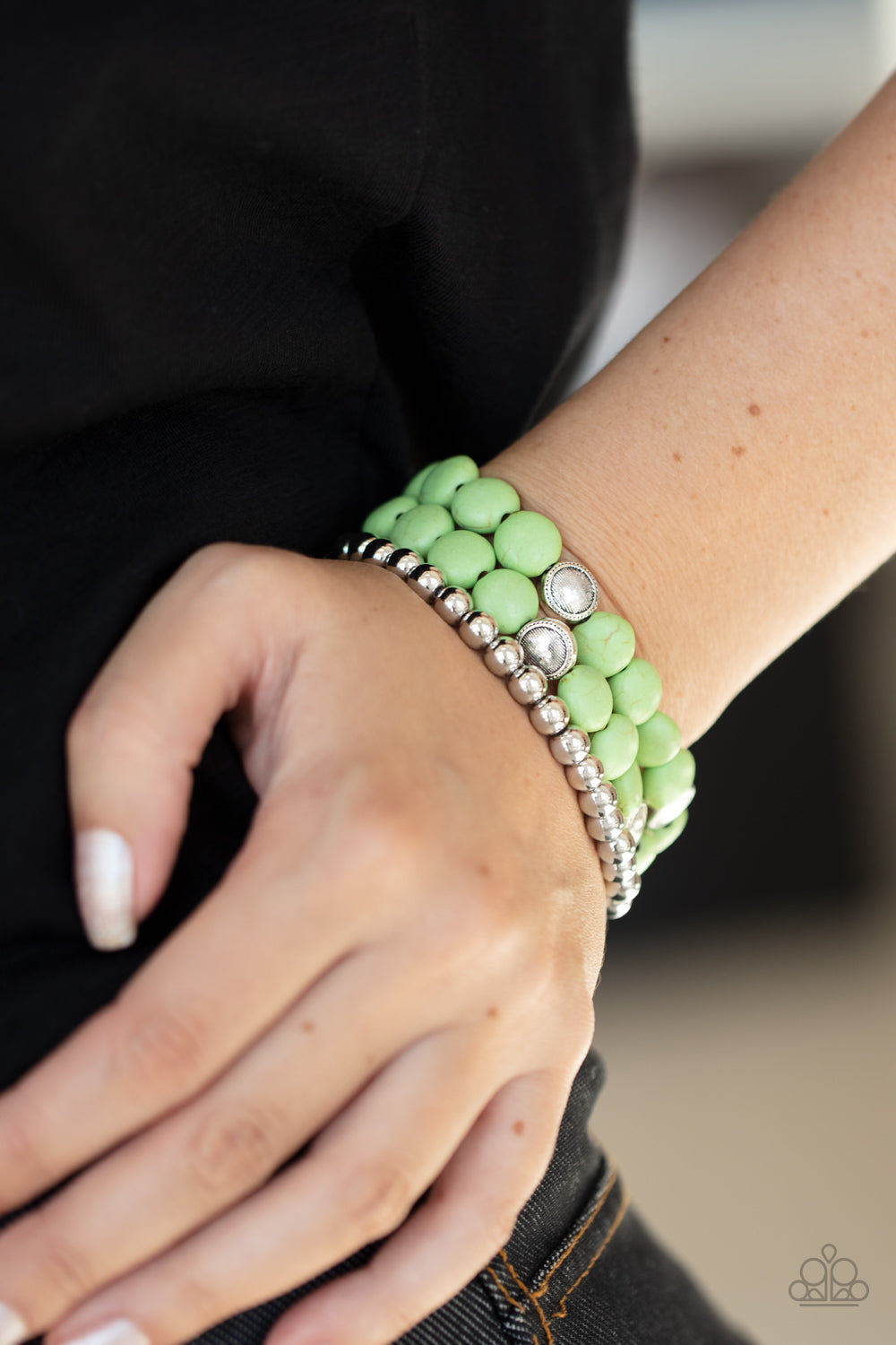 Paparazzi Desert Verbena - Green Bracelet - Pusher P