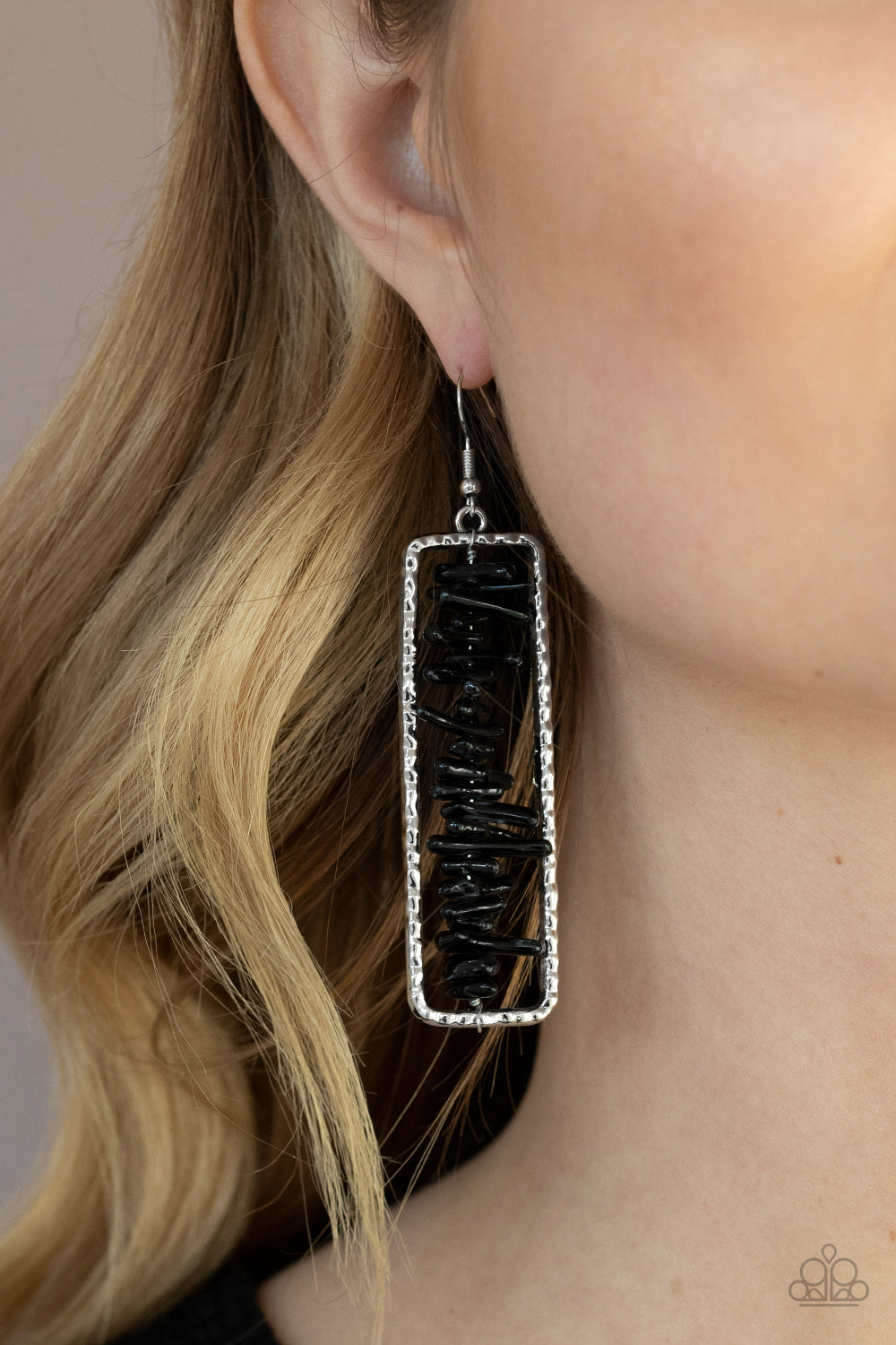Paparazzi Dont QUARRY, Be Happy - Black Earrings - Pusher P