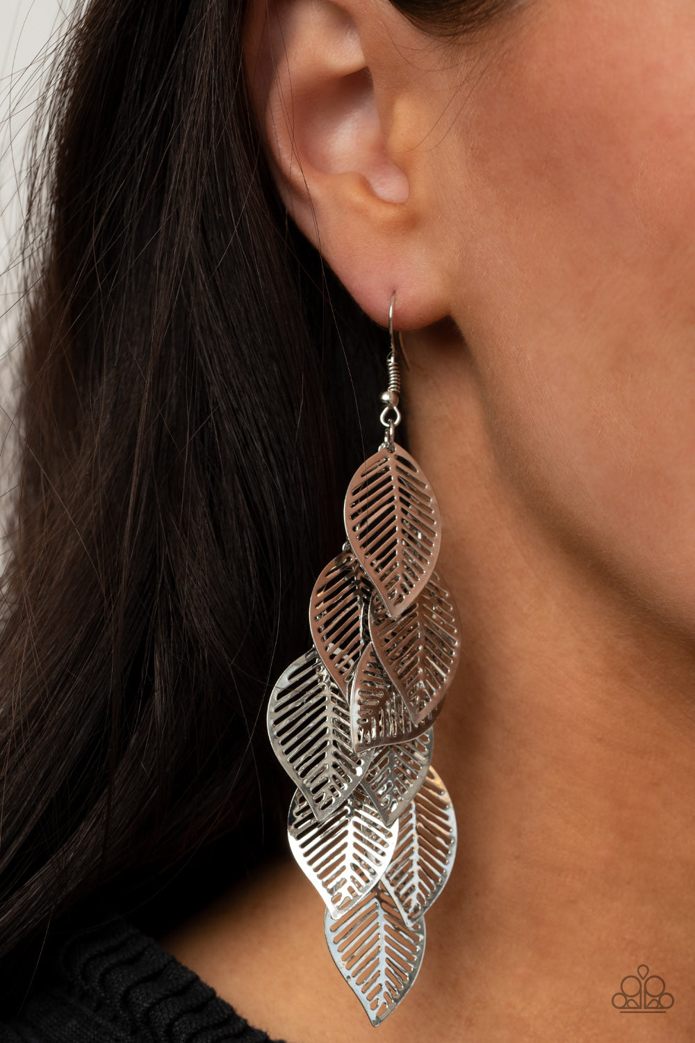 Paparazzi Limitlessly Leafy - Silver Earrings - Pusher P