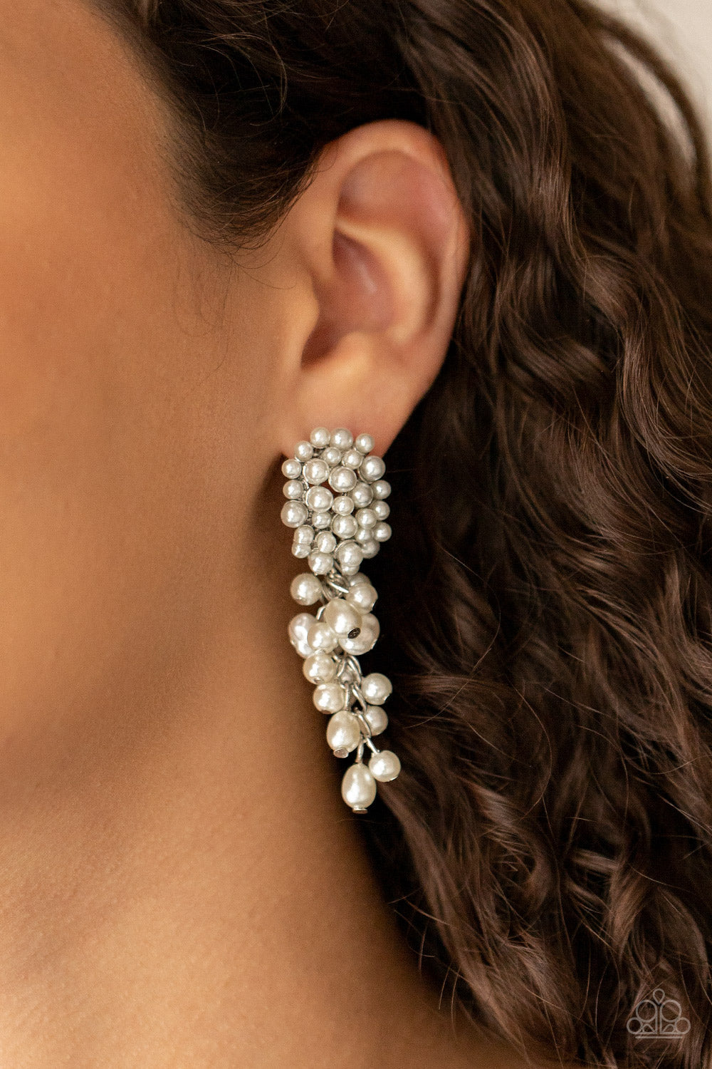 Paparazzi Fabulously Flattering - White Earrings - Pusher P