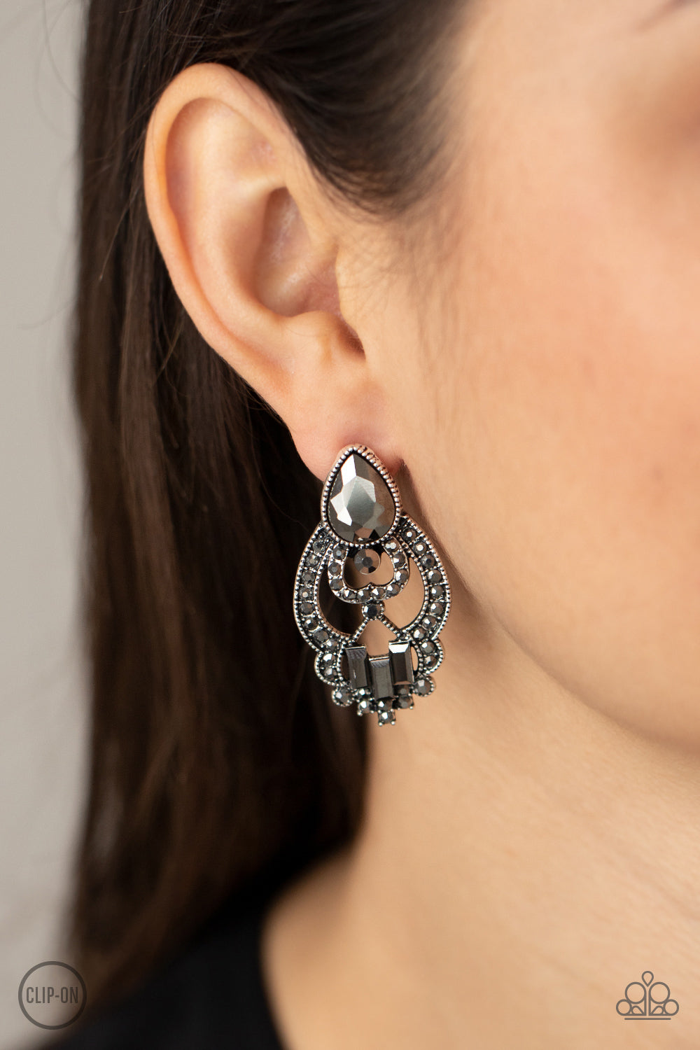 Paparazzi Glamour Gauntlet - Silver Clip-on Earrings - Pusher P