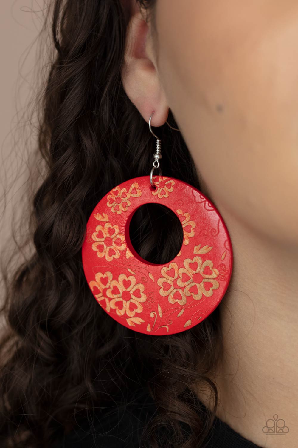 Paparazzi Galapagos Garden Party - Red Earrings