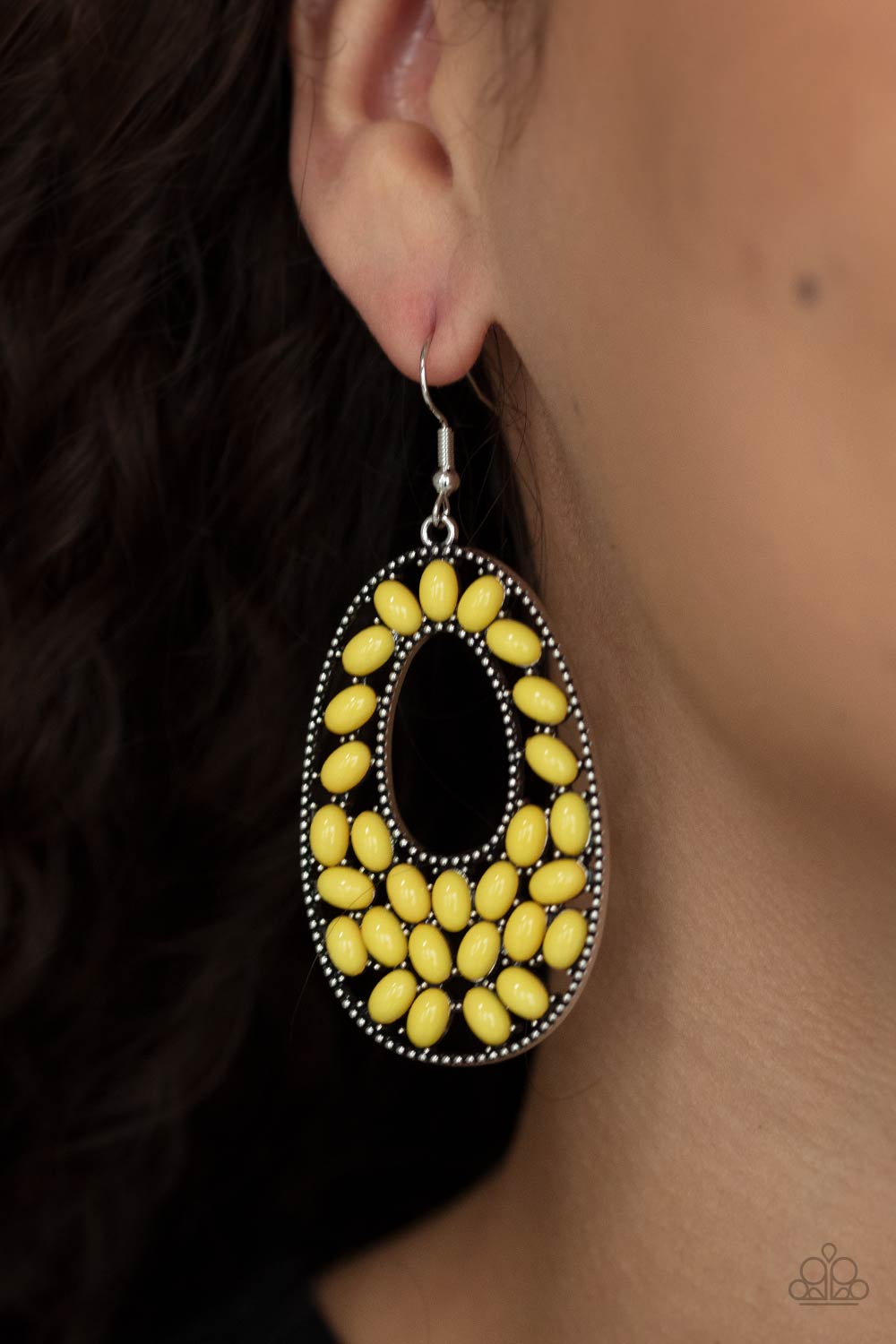 Paparazzi Beaded Shores - Yellow Earrings - Pusher P