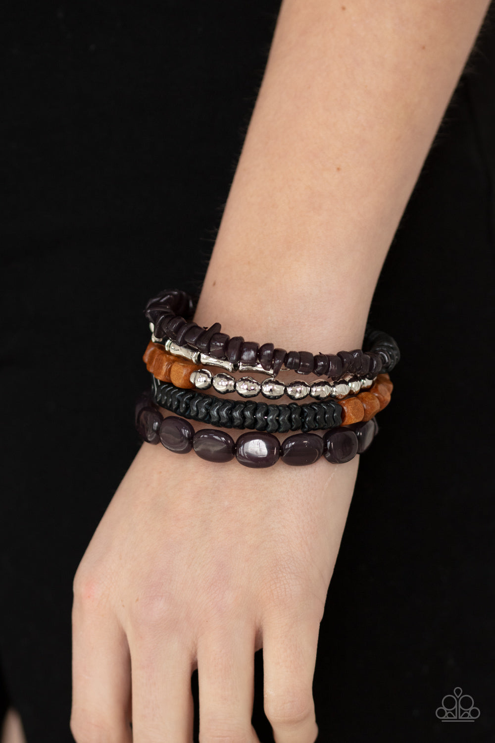 Paparazzi Outdoor Retreat - Black Bracelet - Pusher P