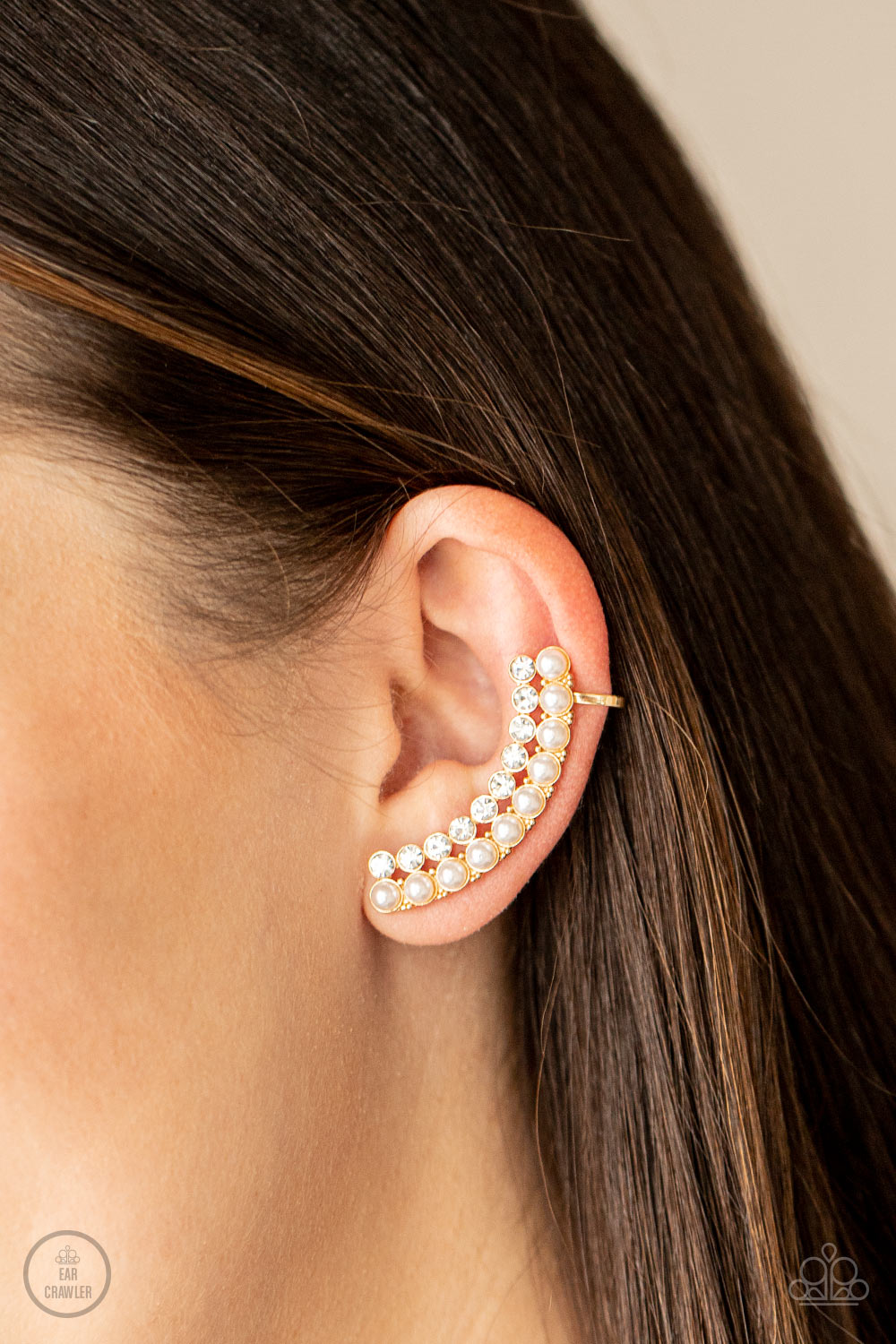 Paparazzi Doubled Down On Dazzle - Gold Ear Crawlers - Pusher P
