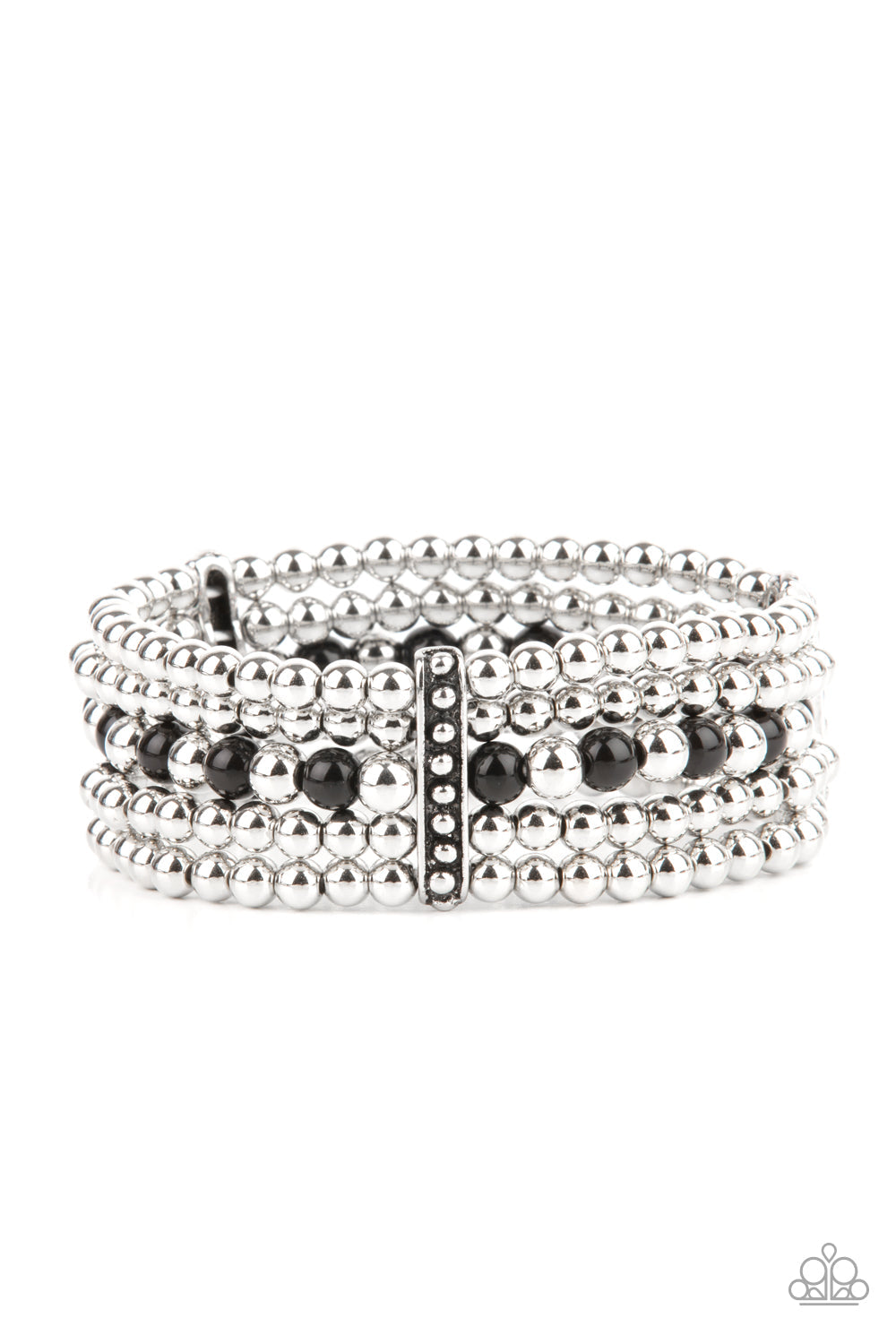 Paparazzi Gloss Over The Details - Black Bracelet - Pusher P