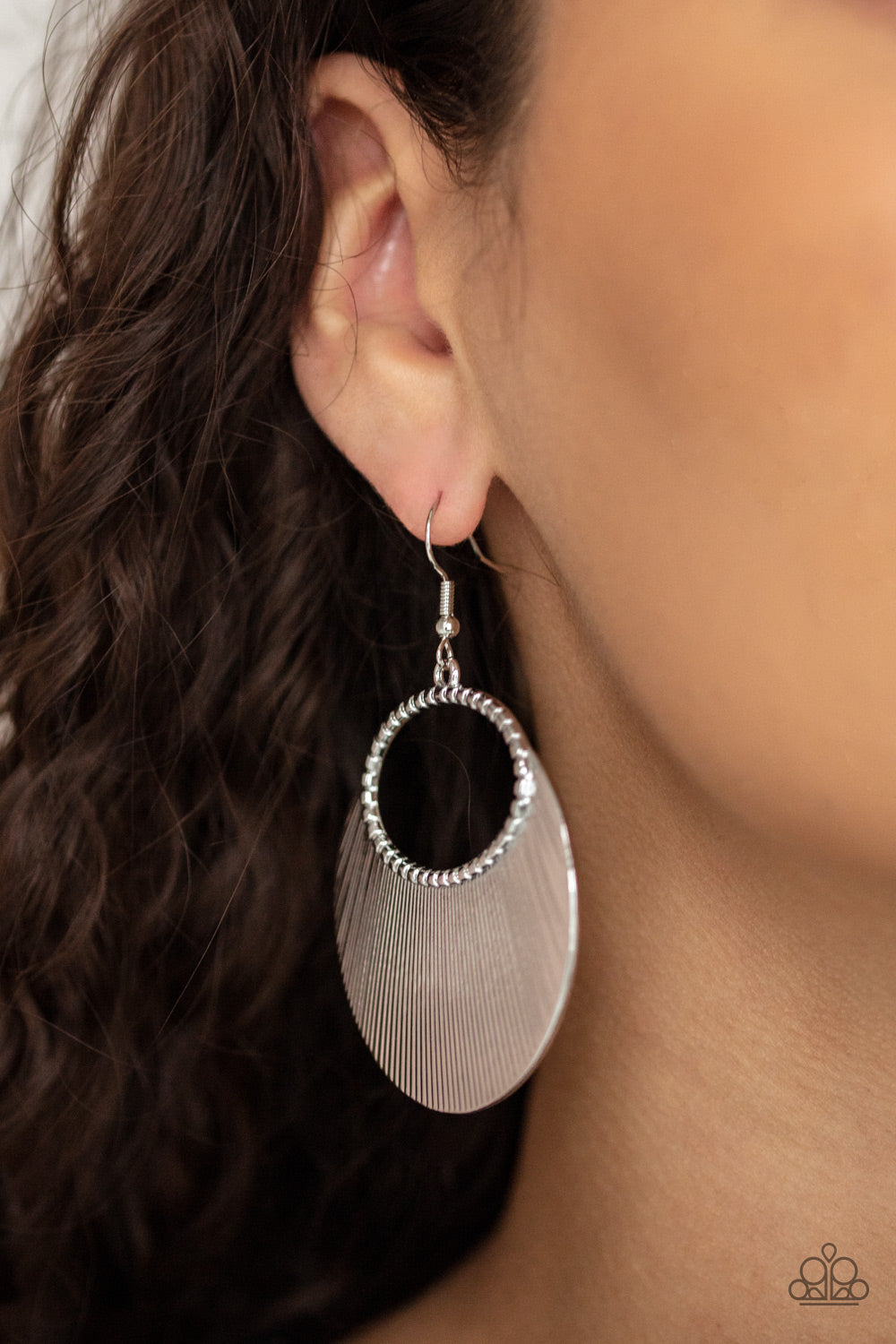 Paparazzi Fan Girl Glam - Silver Earrings