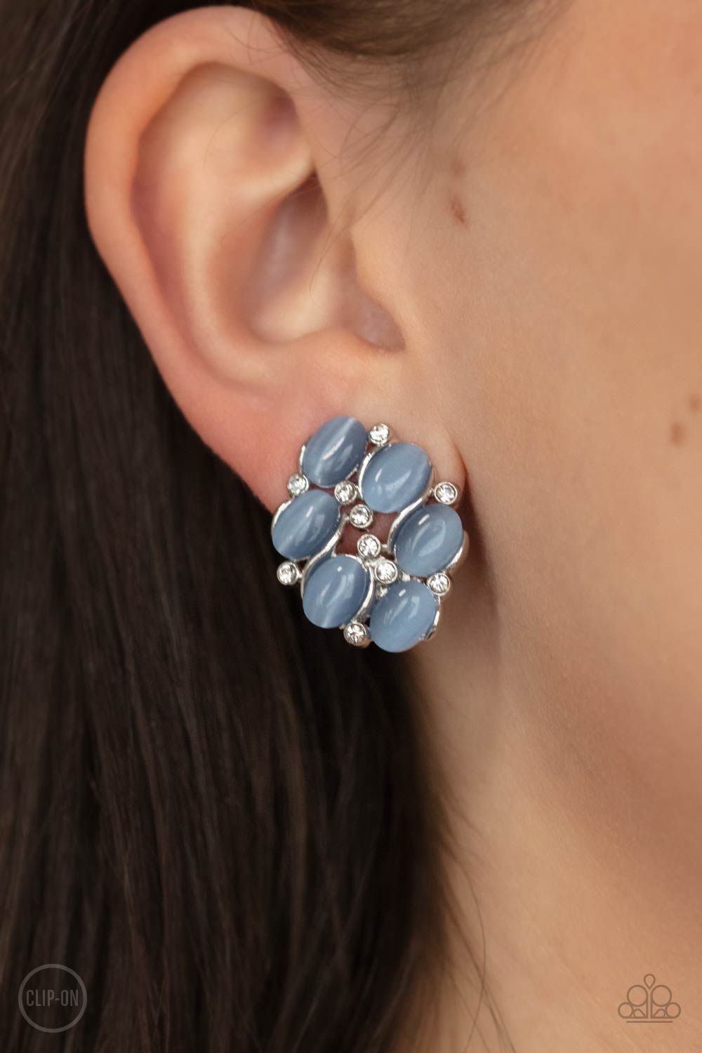 Paparazzi Row, Row, Row Your YACHT - Blue Clip-On Earrings