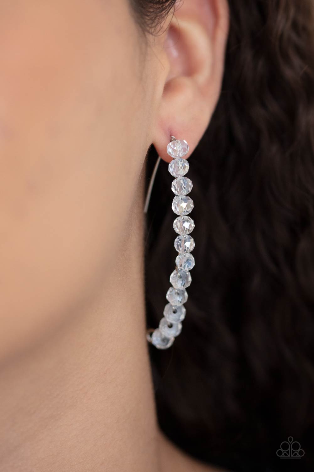 Paparazzi GLOW Hanging Fruit - White Earrings - Pusher P - Paparazzi jewelry images