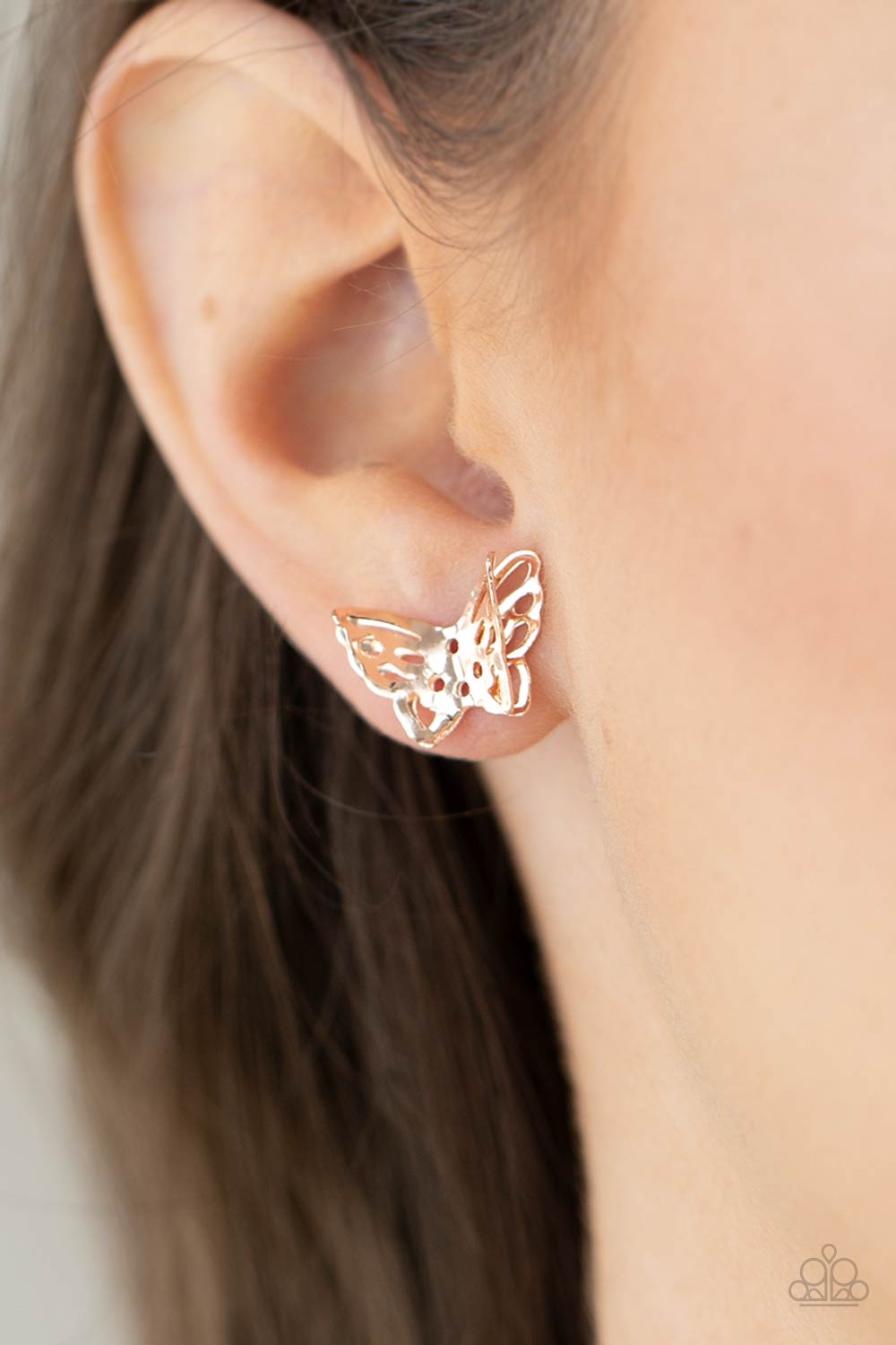 Paparazzi Flutter Fantasy - Rose Gold Earrings