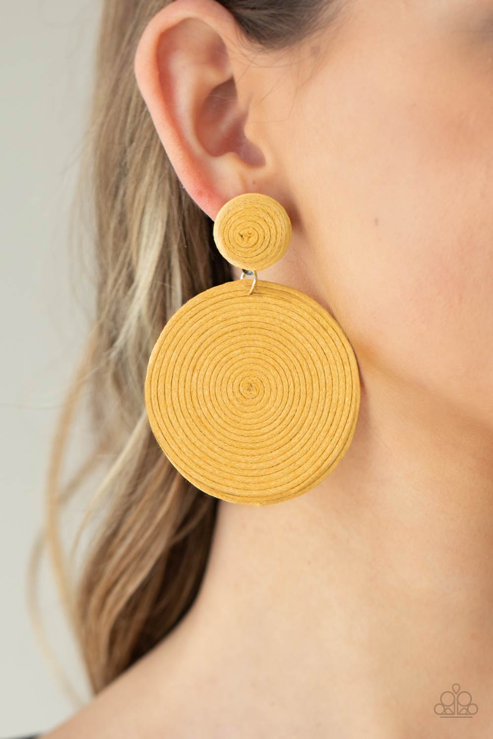 Paparazzi Circulate The Room - Yellow Earrings - Pusher P