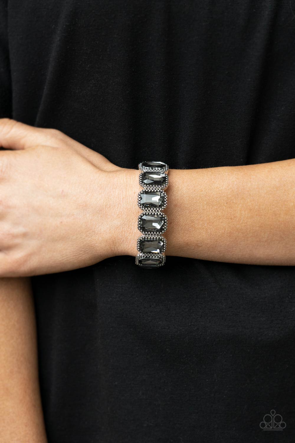 Paparazzi Studded Smolder - Silver Bracelet - Pusher P
