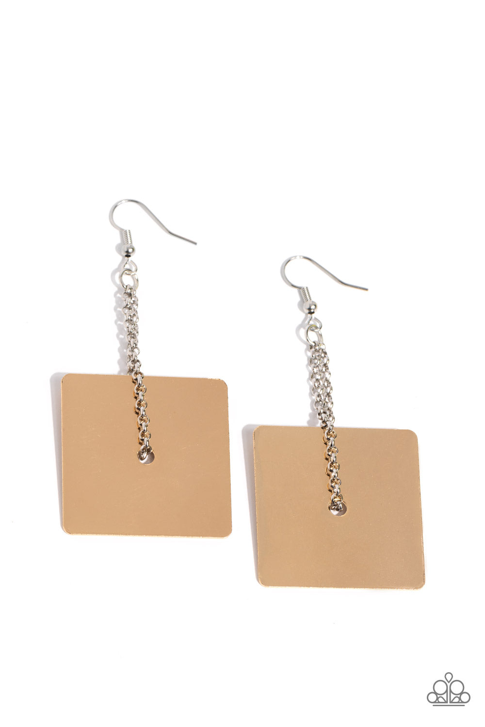 Block Party Posh - Gold Earring Earrings | Paparazzi Accessories