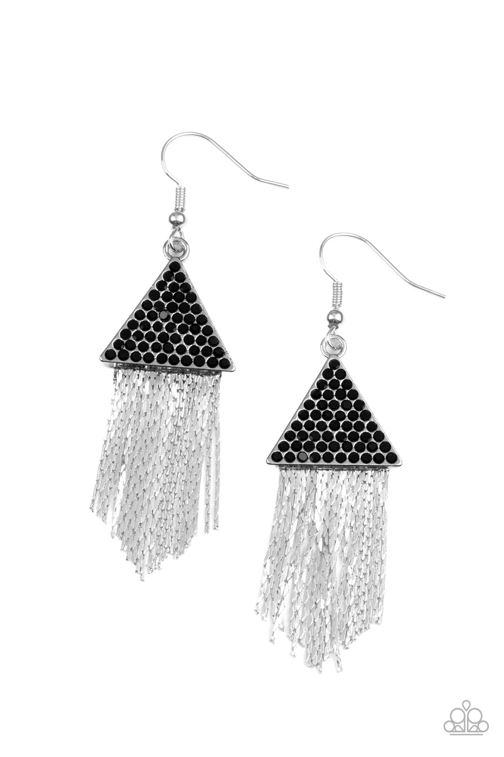 Pyramid SHEEN - Black Earrings | Paparazzi Accessories