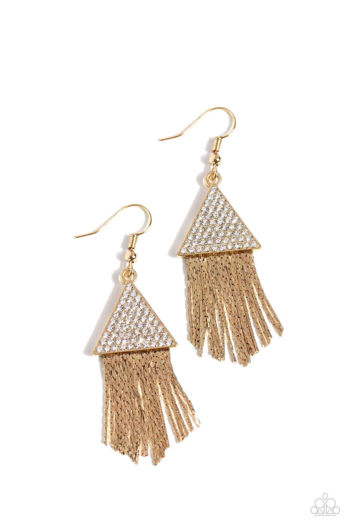 Pyramid SHEEN - Gold Earrings | Paparazzi Accessories