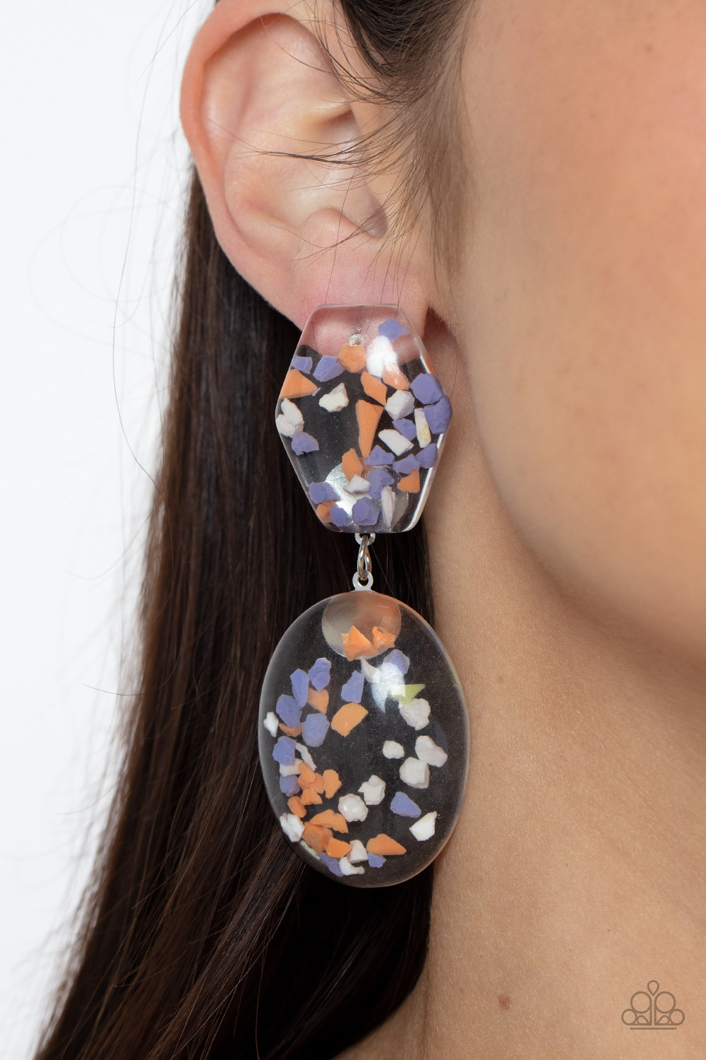 Paparazzi Flaky Fashion - Orange Earrings - Pusher P